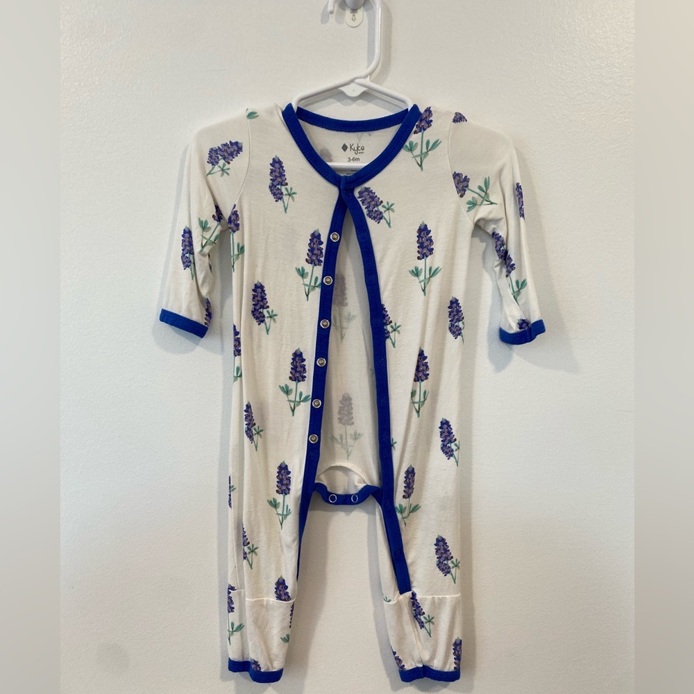 Kyte Baby Blue Bell Snap Romper 3-6